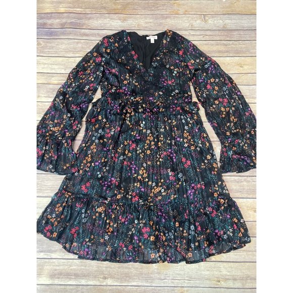 RILEY & RAE Kate Floral-Print Baby doll Peasant Dress Women's Size 0 - Picture 4 of 7